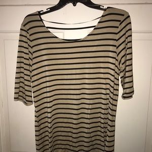 Cable & Gauge shirt  -  tan with black stripes